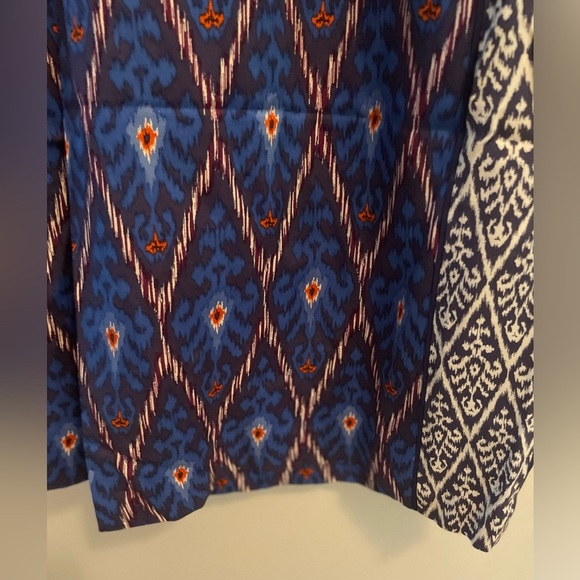 Anthropologie Vale Blue Aztec Geometric Wide Leg Pull On Pant Size Extra Large - Picture 8 of 13